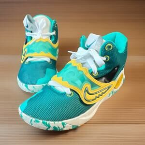 Nike KD Trey 5 X Men’s  7.5 Clear Jade Sulfur Basketball Shoes Teal Yellow